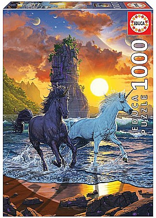 Puzzle 1000 piese - Puzzle 1000 piese Unicorns on Beach Educa 19025