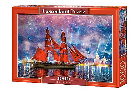 Puzzle 1000 piese - Puzzle 1000 piese Vas cu Vele Rosii 104482