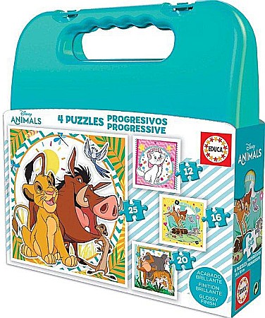 Puzzle 4 in 1 - Puzzle 12-16-20-25 piese Animale Disney Educa 19309