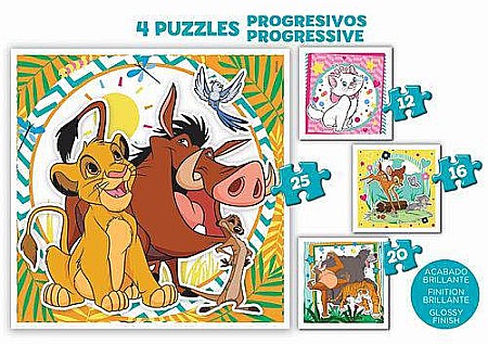 Puzzle 12-16-20-25 piese Animale Disney Educa 19309 [1]