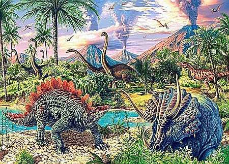Puzzle 120 piese Dinozauri si Vulcani 13234 [1]