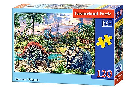 Puzzle 120 piese - Puzzle 120 piese Dinozauri si Vulcani 13234
