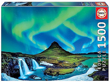 Puzzle 1500 piese - Puzzle 1500 piese Aurora Boreal, Islanda Educa 19041