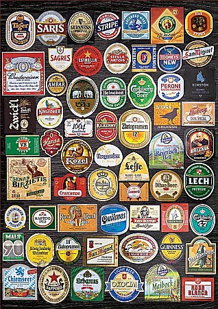 Puzzle 1500 piese Beer Labels Collage 18463 [1]