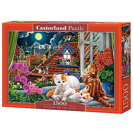 Puzzle - Puzzle 1500 piese Kittens on the Roof 152056 Castorland