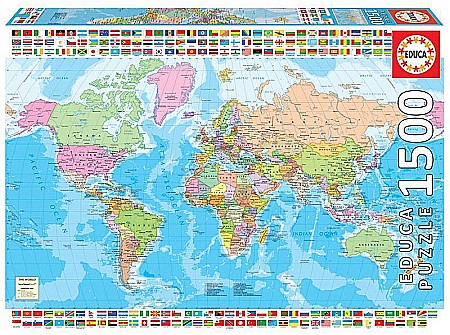 Puzzle 1500 piese - Puzzle 1500 piese Political Worldmap 18500