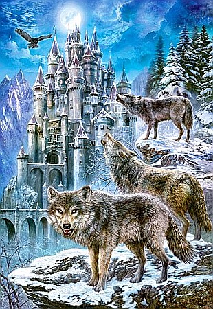 Puzzle 1500 piese - Puzzle 1500 piese Wolves and Castle 151141