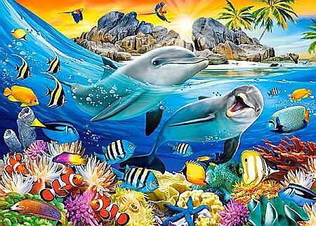 Puzzle 180 piese Dolphins in the Tropics Castorland 18468 [1]