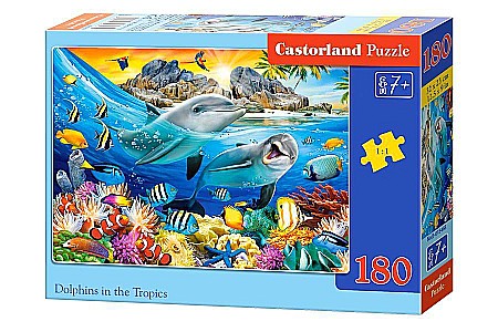 Puzzle 180 piese - Puzzle 180 piese Dolphins in the Tropics Castorland 18468