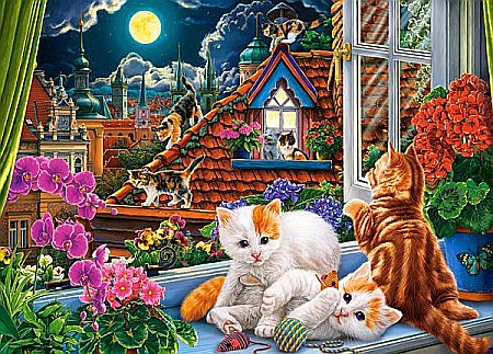 Puzzle 180 piese Kittens on the Roof 18499 Castorland [1]