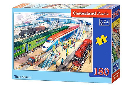 Puzzle 180 piese - Puzzle 180 piese Train Station Castorland 18475