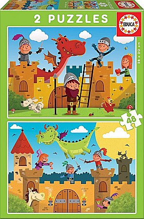 Puzzle 2 in 1 - Puzzle 2 in 1 Dragons and Knights 17151