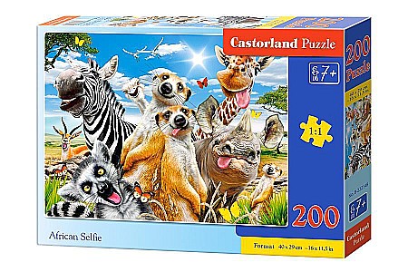 Puzzle cu 200 piese - Puzzle 200 piese African Selfie Castorland 222148