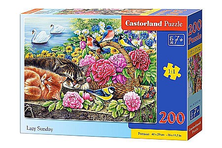 Puzzle cu 200 piese - Puzzle 200 piese Lazy Sunday 222216 Castorland