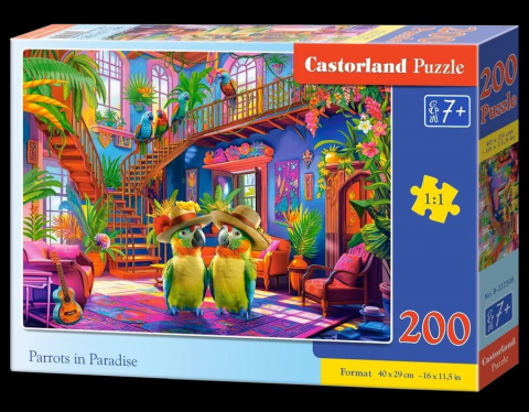 Puzzle - Puzzle 200 piese Parrots in Paradise 222308 Castorland