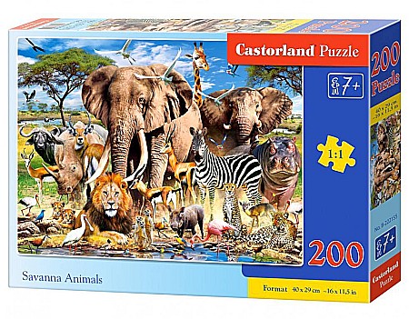 Puzzle cu 200 piese - Puzzle 200 piese Savanna Animals - Castorland 222155