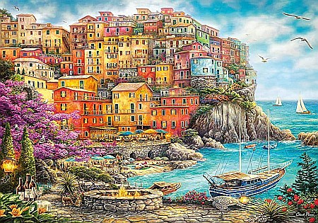 Puzzle 2000 piese A Beautiful Day at Cinque Terre 50071 Cherry Pazzi [1]