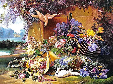 Puzzle 2000 piese Elegant Still Life with Flowers, Eugene Bidau 200276 Castorland [1]