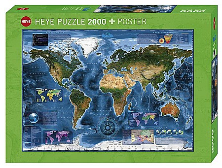 Puzzle 2000 piese - Puzzle 2000 piese Satellite Map Heye 29797