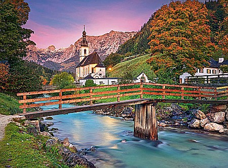 Puzzle 2000 piese Sunset in Ramsau Castorland 200801 [1]