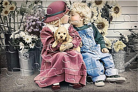 Puzzle 24 piese carte postala First Love 900589 Castorland [1]