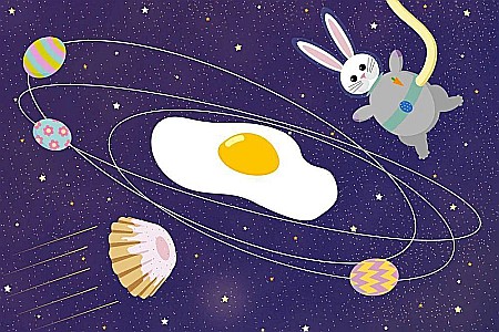 Puzzle 24 piese carte postala - Puzzle 24 piese carte postala Have a Cosmic Easter 900633 Castorland
