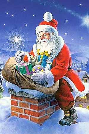 Puzzle 24 piese carte postala - Puzzle 24 piese carte postala Santa Claus 900558 Castorland