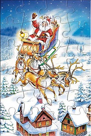 Puzzle 24 piese carte postala Santa in The Sky 900541 Castorland [1]
