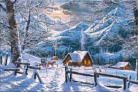 Puzzle 24 piese carte postala Snowy Morning 900510 Castorland [1]