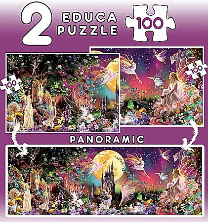 Puzzle 2x100 piese Fairy Triptych Educa 19291 [1]