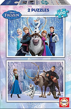 Puzzle cu 100 piese - Puzzle 2x100 piese Frozen 15767