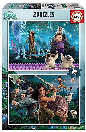 Puzzle 2 in 1 - Puzzle 2x100 piese Raya & The Last Dragon 18883 EDUCA