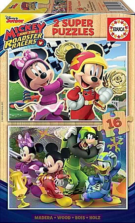 Puzzle - Puzzle 2x16 piese Mickey and the Roadster Racers 17622