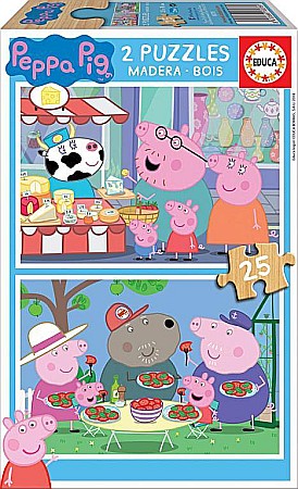 Puzzle - Puzzle 2x25 Piese Peppa Pig EDUCA 18078