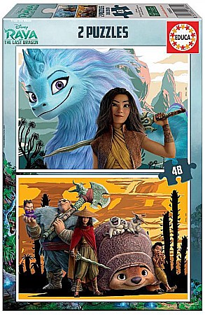Puzzle 2 in 1 - Puzzle 2x48 piese Raya & The Last Dragon Educa 18882
