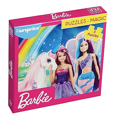 Puzzle - Puzzle 3 x 9 piese Barbie - Magic