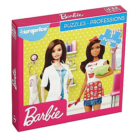 Puzzle - Puzzle 3 x 9 piese Barbie - Profesii