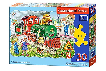 Puzzle 30 piese - Puzzle 30 piese Locomotiva Verde 3433