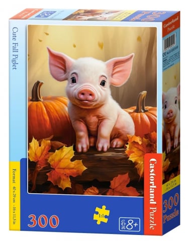 Puzzle 300 piese - Puzzle 300 piese Cute Fall Piglet 030569 Castorland