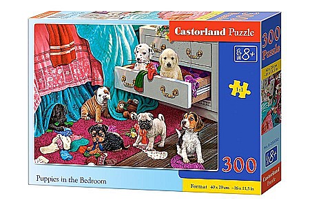 Puzzle 300 piese - Puzzle 300 piese Puppies in the Bedroom 30392