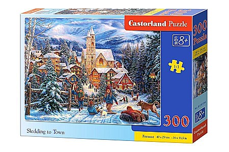 Puzzle 300 piese - Puzzle 300 piese Sledding to Town 30194