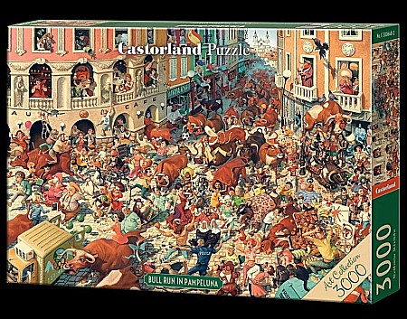Puzzle - Puzzle 3000 piese Bull Run in Pampeluna - Art Collection Castorland 300648