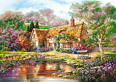 Puzzle 3000 piese Twilight at Woodgreen Pond 300365 [1]