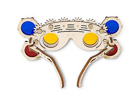 Puzzle 3D Lemn Goggles Triangle Eco Wood Art [2]