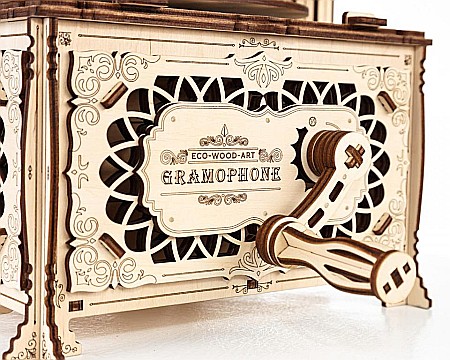 Puzzle 3D Lemn Gramophone Eco Wood Art [2]
