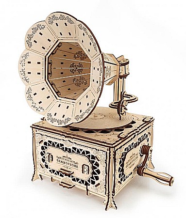Puzzle 3D - Puzzle 3D Lemn Gramophone Eco Wood Art
