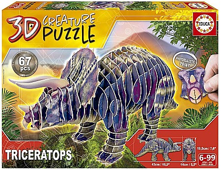 Puzzle - Puzzle 3D Triceratops Educa 19183