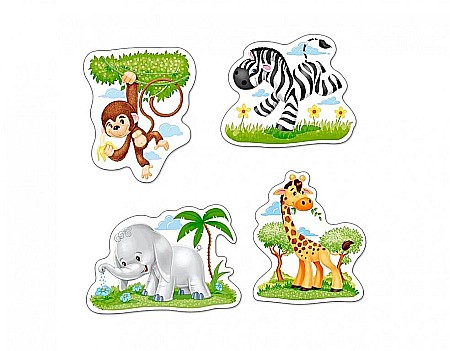 Puzzle 4 in 1 (3+4+6+9 piese) African Animals 5017 [1]