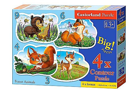 Puzzle 4 in 1 - Puzzle 4 in 1 (3+4+6+9 piese) Animale din Padure 5079