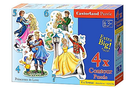 Puzzle 4 in 1 - Puzzle 4 in 1 (4+5+6+7 piese) Printesele Indragostite 04461